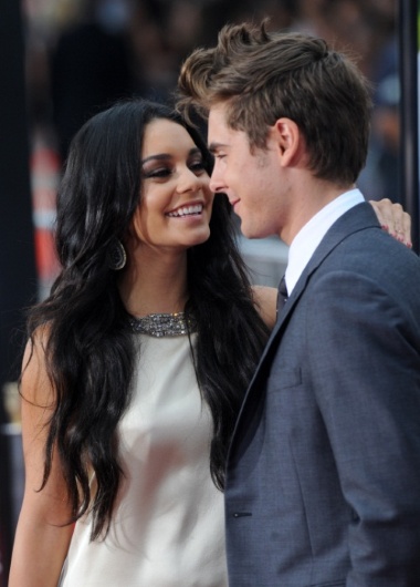 Zac Efron (L), a cast member in the motion picture dramatic romance fantasy Charlie St. Cloud and his girlfriend, actress Vanessa Hudgens attend the premiere of the film in Los Angeles on July 20, 2010.   UPI/Jim Ruymen Photo via Newscom