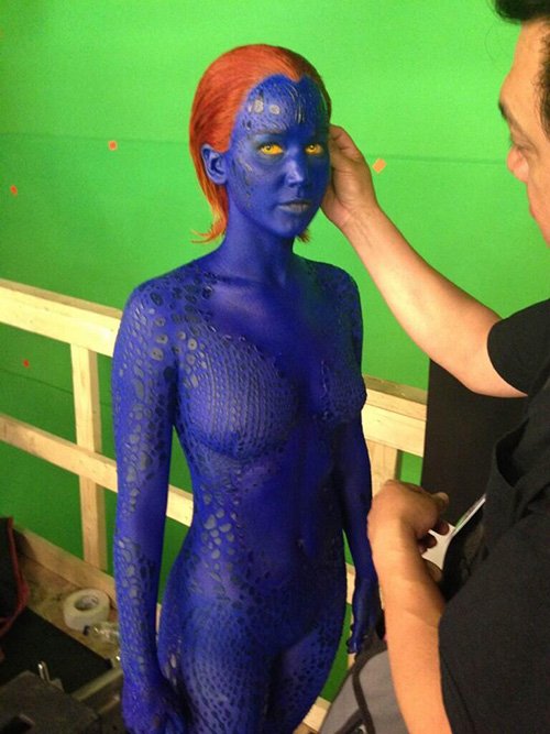 Jennifer Lawrence se viste para “X-Men: Days of Future Past”